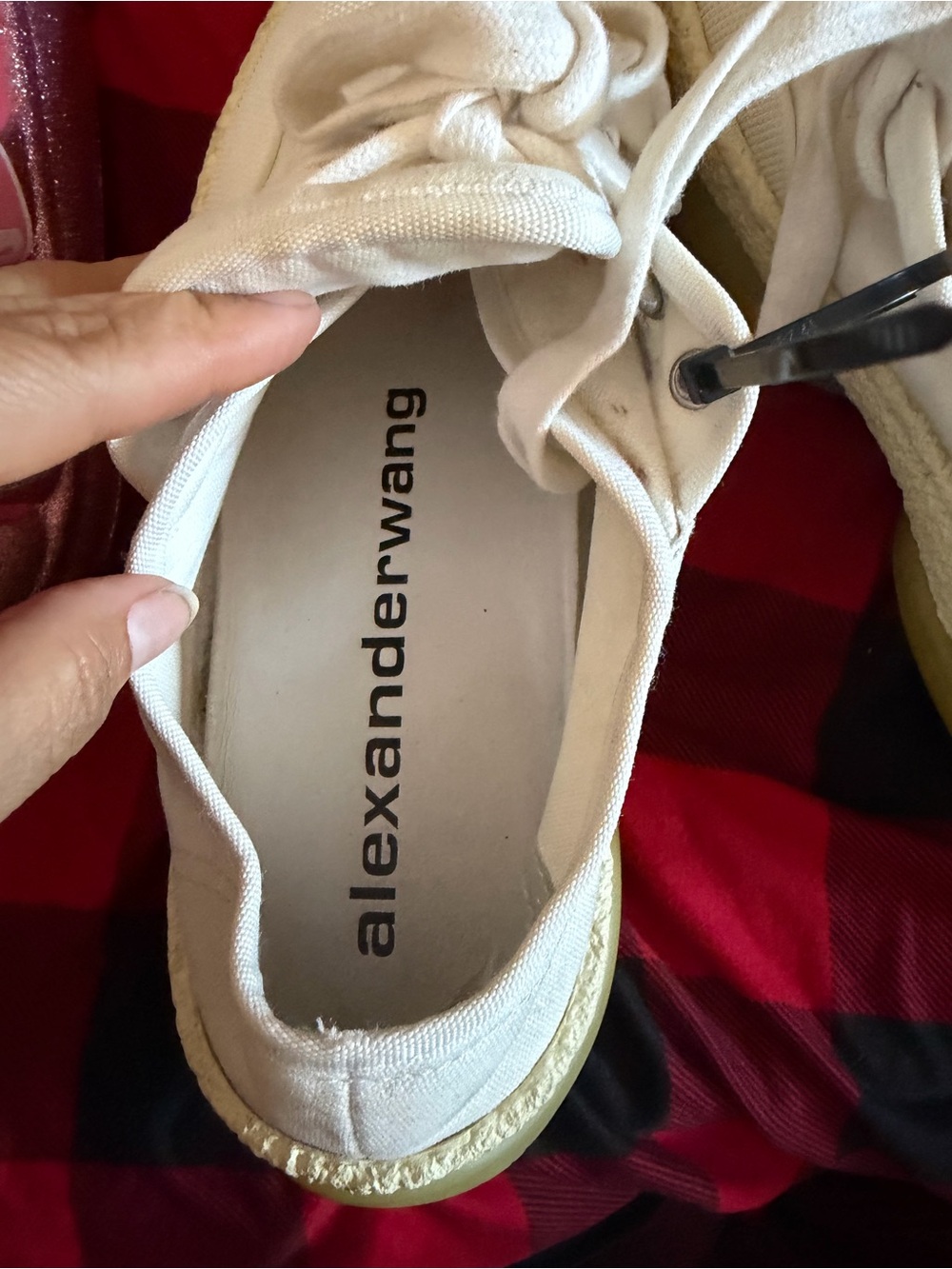 Alexander Wang Cream Canvas Low-Top Sneakers